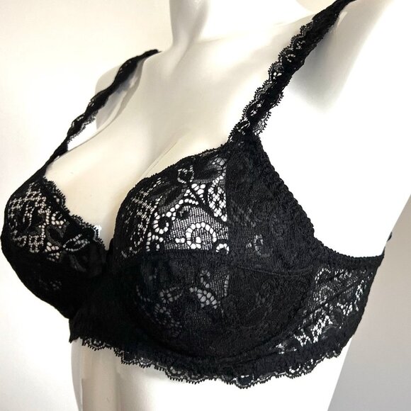 NWT Ritratti Milano Black Lace Underwire Bra / Bralette 36B - Picture 4 of 13
